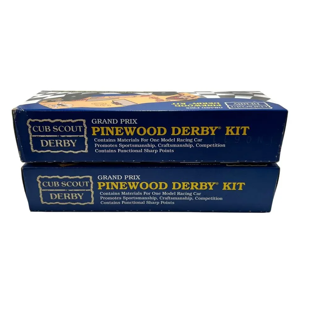 BSA CUB SCOUT Pinewood Derby Grand Prix Car Kits Lot 2 Sealed Wood Wheels Axles